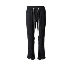 Men's Vintage Pants Men's Women's Autumn and Winter Wide-footed Pants Waffle Drawstring Casual Pants MIJKO