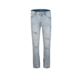 Men's Vintage Pants Zipper Pants Trendy Men's and Women's Ripped Washed Jeans MIJKO
