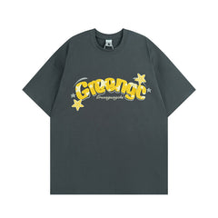 T-shirt Homme Lettre Broderie Serviette Style Décontracté Couple Passe-Partout Manches Courtes