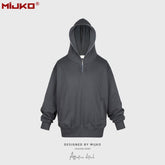 Mens Jacket Simple Solid Color Hooded Sweater MIJKO