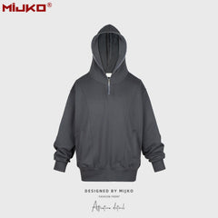 Mens Jacket Simple Solid Color Hooded Sweater MIJKO