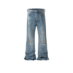 Men's Vintage Pants Men's and Women's Wide-footed Jeans MIJKO