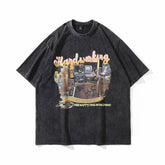 T-shirt Homme Style Rétro Hip-Hop Manches Courtes Effet Usé Délavé