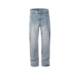 Men's Vintage Pants Men's Women's Splicing Washed Jeans MIJKO