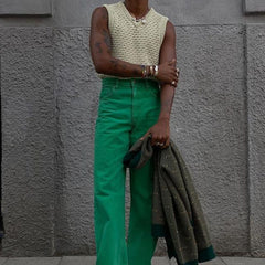 Rave Outfits Mens Vest Knitted V-neck