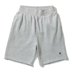 Embroidered small label shark shorts male and adolescent solid color five-point pants casual straight beach pants