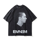 T-shirt Homme Motif Rétro Hip Hop Imprimé Manches Courtes pour Hommes et Femmes