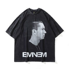 T-shirt Homme Motif Rétro Hip Hop Imprimé Manches Courtes pour Hommes et Femmes