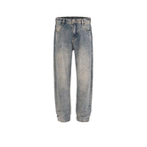 Men's Vintage Pants Men's Women's Wash Water Old Slim Straight Jeans MIJKO