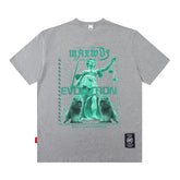 Men T Shirt Couple Summer Short Sleeve Loose Retro Angel Print T-shirt