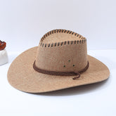 Chapeaux de cowboy en paille Chapeau d'été et de printemps Loisirs en plein air pour hommes