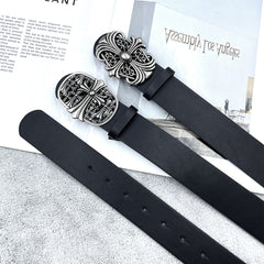 New trendy locomotive men's and women's belts retro denim punk style cross rivet belt jeans with trendy