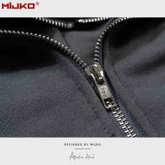 Mens Jacket Simple Solid Color Hooded Sweater MIJKO