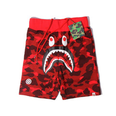 Ape head camouflage shark shorts male teen letter WGM printed five-point pants straight beach pants