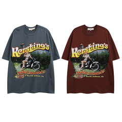 T-shirt homme Hiphop Streetwear manches courtes Marque de mode d'été