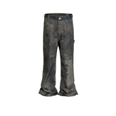 Men's Vintage Pants Men's Women's Camouflage Wide-footed Trousers MIJKO