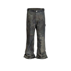 Men's Vintage Pants Men's Women's Camouflage Wide-footed Trousers MIJKO