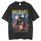 Men's T Shirts Printed Men's T-Shirts Vintage Fashion Washing Short Sleeves