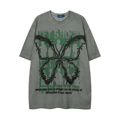 T-shirt Homme Imprimé Manches Courtes Unisexe Rétro Hip Hop Ample
