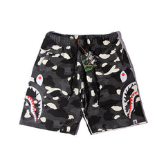 Ape head shorts camouflage luminous shark shorts boys and teenagers side-printed five-point pants straight beach pants