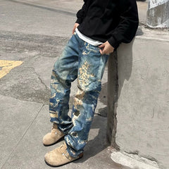 Men's Vintage Pants Men's Jeans Straight Design Men's and Women's Trousers MIJKO