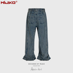 Mens Vintage Pants Stretch Old Jeans MIJKO
