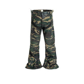 Men Vintage Pants camouflage micro-pull locomotive pants design zipper wide-leg pants MIJKO
