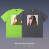T-shirt homme ample à manches courtes, t-shirt décontracté, imprimé personnalité, coton, col rond