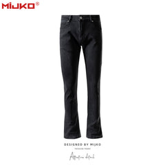 GGGard MIJKO series men's clothing women's spring and summer urban high street small horn wide-footed trousers men's and women's same slim-fitting black jeans