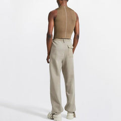 Rave Outfits Men Vest Semi-High Collar Knitted