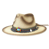 Chapeaux de cowboy en paille Printemps et été Hommes et femmes Voyage extérieur Protection solaire