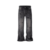Men's Vintage Pants Men's Clothing Women's Washing Water Old Trousers Men's and Women's Ripped Jeans MIJKO