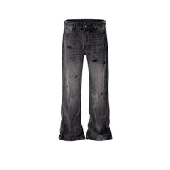 Men's Vintage Pants Men's Clothing Women's Washing Water Old Trousers Men's and Women's Ripped Jeans MIJKO