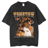 Mens T Shirts Travis Scott Vintage American T-Shirt Customized Casual Short Sleeves