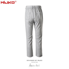 Men Vintage Pants Straight Track Pants with Belt MIJKO