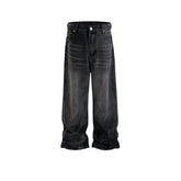 Men Vintage Pants washed trousers texture design men's and women's straight jeans MIJKO