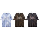T-shirt homme manches courtes brodé lettre Hip-hop pour hommes et femmes