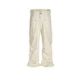 Men's Vintage Pants Men's Women's Wide-Foot Pleated Trousers Casual Overalls MIJKO