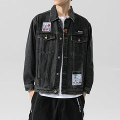 Veste en Jean Printemps Homme Coupe Ample Haut Grande Taille Veste en Jean Décontractée Homme