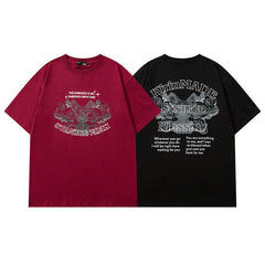 T-shirt Homme Manches Courtes T-shirt Printemps et Été Ample Vintage Homme et Femme