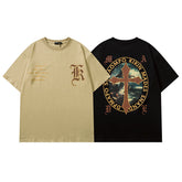 Men T Shirt Printed Short Sleeve Men's and Women's Loose Vintaget T-shirt
