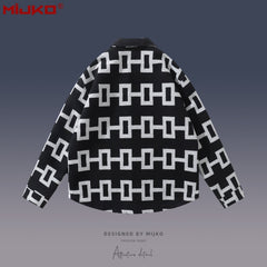 Mens Jacket Geometric Striped Jacket MIJKO