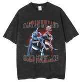 Men T Shirts American Summer Wash Hip Hop Printed T-Shirt Loose