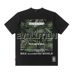 T-shirt homme à manches courtes, motif hip-hop sombre, coupe ample