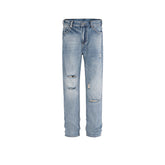 Men's Vintage Pants Men's Women's Slim Wash Trousers Ripped Jeans MIJKO