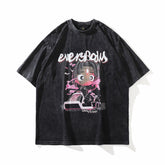 T-shirt Homme Cartoon Manches Courtes T-shirt Homme et Femme Ins Couple Manches Mi-longues