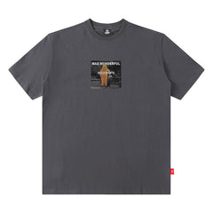 T-shirt pour homme imprimé manches courtes T-shirt ample unisexe style hip-hop