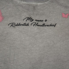 Men Long Sleeve T Shirt Butterfly Print Distressed and Dirty