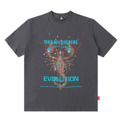T-shirt pour Hommes Imprimé à Manches Courtes Hommes et Femmes Couple Hiphop Été