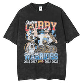 Mens T Shirts Loose Curry Printed Short Sleeve Wash